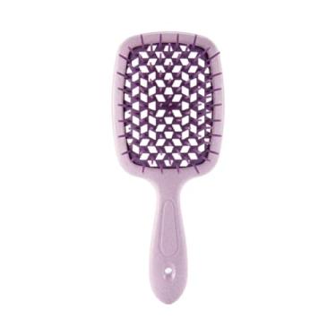 Imagem de Escova desembaraçadora de cabelo Pente para cabelo emaranhado Pente de massagem oco Escovas para cabelo cacheado Pente para salão de cabeleireiro Ferramentas de estilo (roxo)