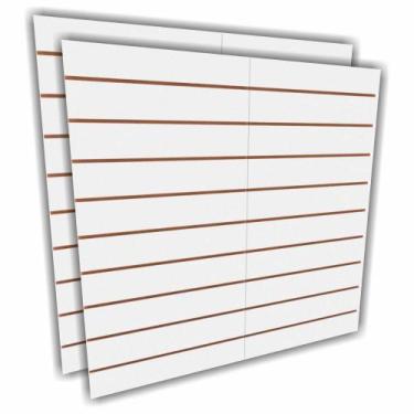 Imagem de Painel canaletado canelado placa mdf loja branca 120x120 - E-nichos