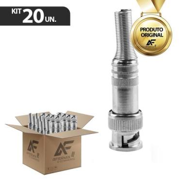 Imagem de Kit 20 Conectores Bnc Mola Com Parafuso Plug Cftv - AferMix