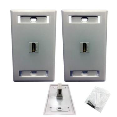 Imagem de Kit 2 Espelhos de parede 4 x 2 c/ keystone HDMI de 90 Graus - Win Cabo