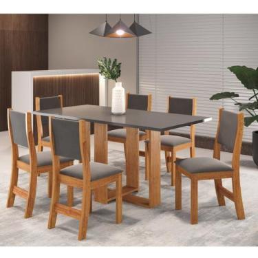 Imagem de Conjunto de Jantar Mesa Retangular Hill com 6 Cadeiras Sol - Viero