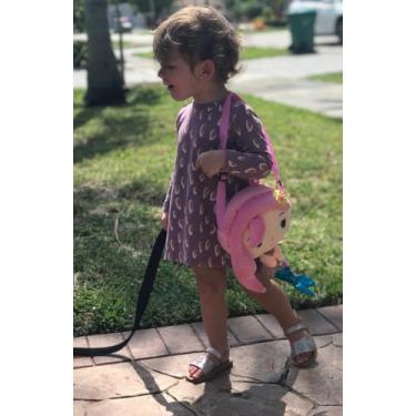 Imagem de Bolsa Infantil de Pelúcia em Formato de Sereia, Rosa, Alça Ajustável (Rosa)