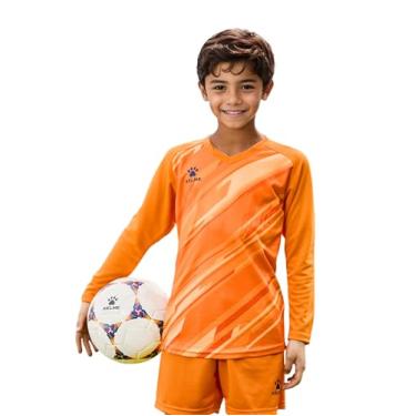Imagem de Camisa de goleiro acolchoado personalizada para crianças da Kelme, camisa de goleiro para meninos, uniforme de treino de grama de manga comprida, conjunto de conjunto de futebol juvenil para futsal conjunto de roupas laranja criança 8