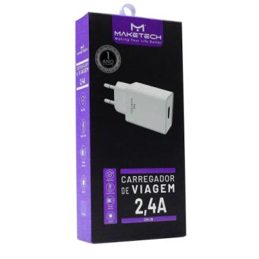 Imagem de Carregador de Viagem Maketech CM 19 Branco 2,4A com 1 Saída USB