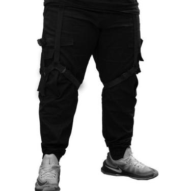Imagem de Calça Jogger Masculina PRETA New Combat Tracks PRETA PLUS SIZE - Art S