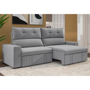 Imagem de Estofado 3 Lugares Retrátil e Reclinável 230cm Bruges Cinza