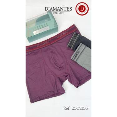 Imagem de Kit 3 cuecas boxer adulto Diamantes Lingerie TAM P