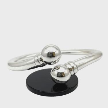 Imagem de Bracelete Especial Oca Bolas Prata De Lei 925 Italiana 26868