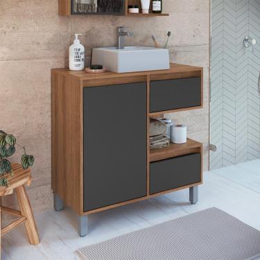 Imagem de Gabinete de Banheiro com Cuba Paula I 1 pt 2 gv Mel e Grafite