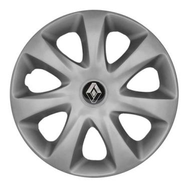 Imagem de Calota Aro 13 186AR-PTA + Emblema Alumínio Renault Preto - Garagem Onl