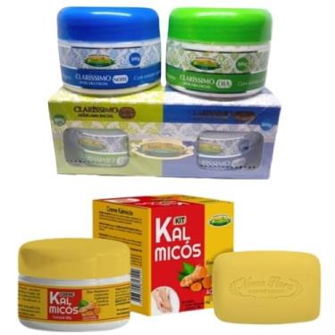 Imagem de Kit Nossa Flora com 3 Cremes Clareador e Hidratante para Rosto e Pés e sabonete