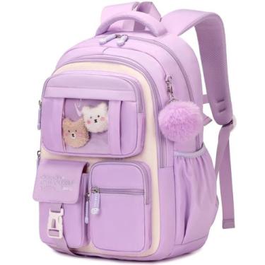 Imagem de Mochila PIG PIG GIRL Kids for Girl School Book Saco roxo