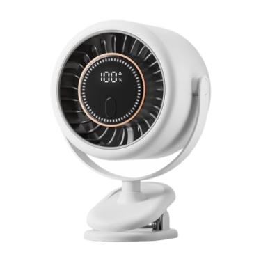 Imagem de XLWLLNJ Prenda o ventilador para o ventilador portátil de mesa elegante fã de desktop ao ar livre 6 velocidade ajustável para a cozinha de viagens de, Branco