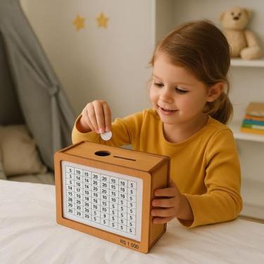 Imagem de Cofre Caixa Woodbox Guardar Dinheiro Controle Economia 1.000 - Mdf Sto