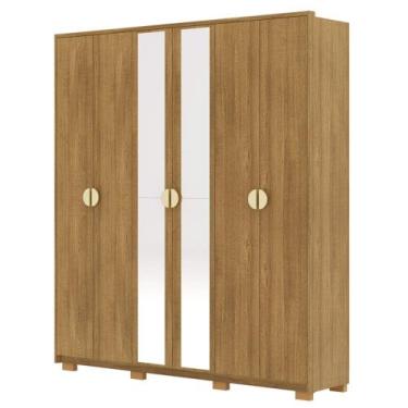 Imagem de Guarda Roupa Casal 203cm Com Espelho Noronha Nature - Vila Rica, Natur