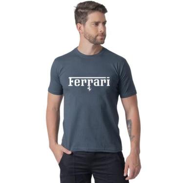 Imagem de Camiseta Básica Masculina Ferrari Designer Moderno Gola Redonda Manga 