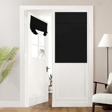 Imagem de Cortinas de porta francesas 100% blackout texturizadas de linho cortinas de janela de porta com isolamento térmico cortinas com a mesma cor e textura em ambos os lados para qualquer cômodo L 86 x C