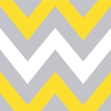 Imagem de Papel de Parede Chevron Amarelo, Cinza e Branco 2,70m - Inove Papéis d