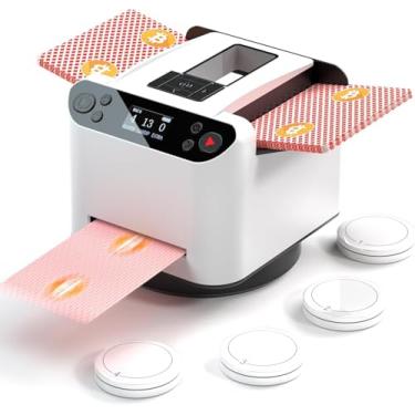 Imagem de VQP Automatic Card Shuffler and Dealer, 360° Rotating Card Shuffler, 2-Deck Card Dealer Machine with 4 Buttons, 1-8 Players for UNO Texas Hold'em Blackjack Poker, Phase 10, Skip-Bo, Rummy