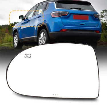 Imagem de CHELANGHU Espelho retrovisor de vidro adequado para Dodge Caliber 2007 08 09 10 11 2012 / para Jeep Compass 2007 08 09 10 11 12 13 14 15 16 2017 | Almofadas de aquecimento com 2 conectores |