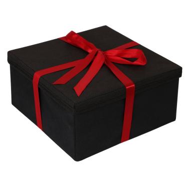 Imagem de Caixa de Presente Embalagem Preta Luxuosa Versátil 28x15x28