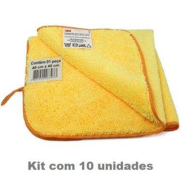 Imagem de Kit com 10 Pano Flanela de Microfibra 3M Automotivo 40X40 CM