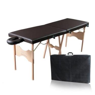 Imagem de Maca Portátil Madeira 200kg + Capa De Proteção - SANTA Fé MACAS, Marro