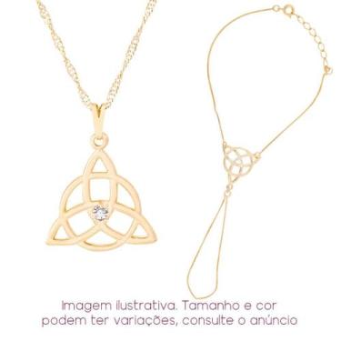 Imagem de Kit Triskle Nó Celta Colar + Pulseira-Anel Triskelion - Sunshine Crist