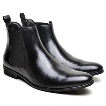 Imagem de Bota Chelsea Masculina em Couro Elegante Clássica Atemporal - Manutt, 
