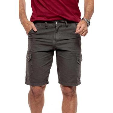 Imagem de Bermuda Cargo Masculina com Bolso Lateral Sarja - ALIK STORE, Preto, 3