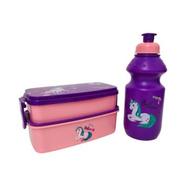 Imagem de Kit Marmita Infantil Lancheira Escolar Trava 2 Andares - Tokyo Design,