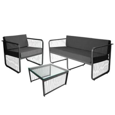 Imagem de Conjunto 1 Poltrona 1 Namoradeira e 1 Mesa de Centro Santiago em Alumí