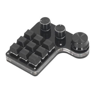 Imagem de Mini Teclado Mecânico Com 9 Teclas e 3 Botões de Controle, Interruptor Vermelho Personalizável, Teclado LED RGB para Jogos, Conexão USB C