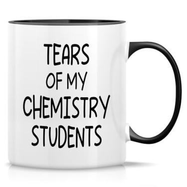 Imagem de Retreez Caneca engraçada para instrutor de química - Caneca Tears of My Chemistry Students - Caneca de café ou chá de cerâmica de 325 ml - Presentes de aniversário, agradecimento - Caneca branca com