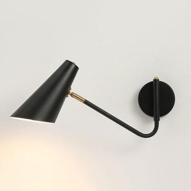 Imagem de Lâmpada de parede de braço de giro semnhua - 350 ° Luz de parede interna rotativa - luminária de cabeceira industrial moderna de leito - E27 Iron mount sconnce - ideal para quartos, estudos