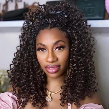 Imagem de ToyoTress Gogo Curl Crochet Hair - 10" 8 Pacotes Cabelo Castanho Claro Praia, Curto Cacheado Onda Do Oceano Água Profunda Tranças Trançadas Extensões De Trança Sintéticas (10", #4)