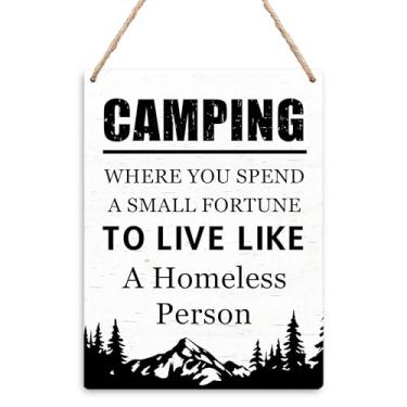 Imagem de Kneaotoaji Placas De Madeira Engraçadas Para Camping - Presentes Trailers, Decorações Trailers Internos, Decoração Parede, Placa Pendurar 20X25 Cm