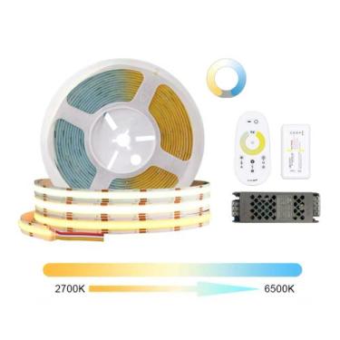 Imagem de KIT Fita LED COB Multicor CCT 28W 608 LEDs 12V IP20 5 Mts + Fonte - LX