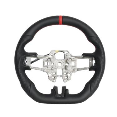 Imagem de JIANGGAI Volante Em Couro, Com Fundo Plano Formato De D E Punho Perfurado, Ajuste Aquecido Para Ford Mustang Gt 2018, 2019, 2020, 2021, 2022 2023