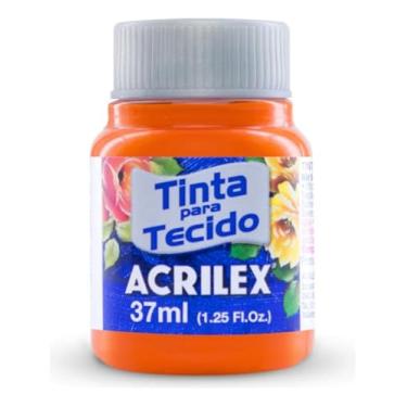 Imagem de Tinta Para Tecido Fosca Acrilex 37ml 1 Unidade Artesanato Fixação Frio Alta Cobertura – Fixação a Frio e Alta Cobertura Com Acabamento Fosco, Este Kit É A Escolha Perfeita Para Quem Busca Qualidade (Laranja 517)
