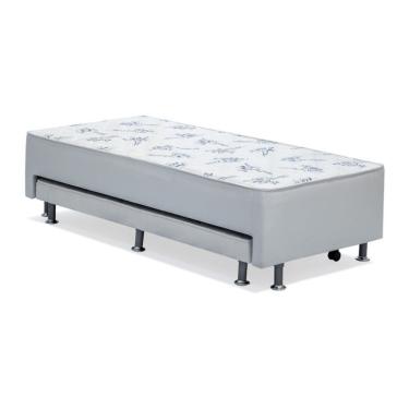 Imagem de Cama Box Conjugada Solteiro Cori Espuma D28 com Colchão Auxiliar Espuma D28 Bianco (11x79x171) Branco