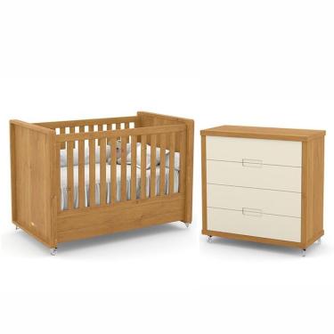 Imagem de Jogo De Quarto Infantil Tutto New Com Berço E Cômoda 4 Gavetas Freijó-off White - Matic Móveis Freijó-off White