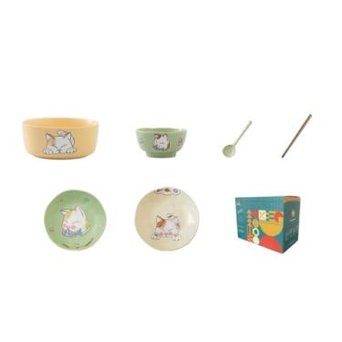 Imagem de Utensílios de mesa para casal de desenhos animados japoneses fofos e criativos - conjunto de 9 peças para duas pessoas