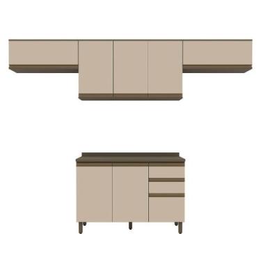 Imagem de Cozinha Modulada Connect 4 Peças Balcão 120cm com Tampo MDP - Móveis H