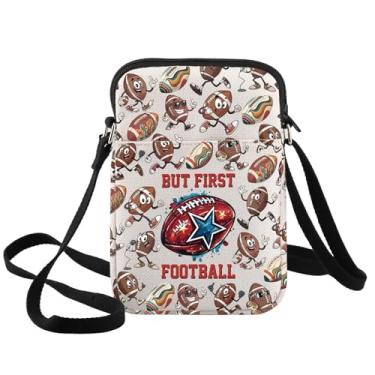 Imagem de BWWKTOP Bolsa tiracolo divertida de futebol, presente para amantes de futebol, mas primeira bolsa de ombro para jogador de futebol, Football-xk B, Bolsa tiracolo