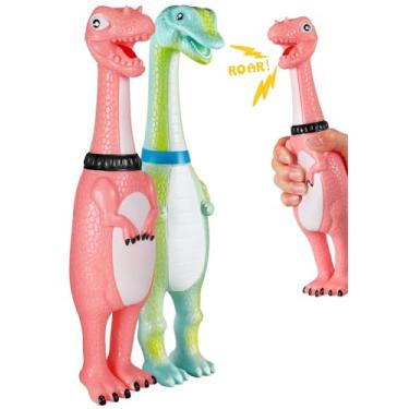 Imagem de Swooflia Chicken That Squeak de borracha gigante – Brinquedo estridente de galinha gritando, pegadinha de plástico gritando para adultos, homens e mulheres, 30,5 cm grande, 2 dinossauros, presentes de