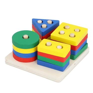 Imagem de Generic Blocos de Construção de Empilhadores Geométricos, Mais Suaves de Madeira de Madeira de (Tipo 1)