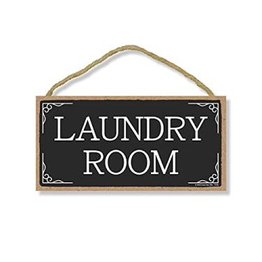 Imagem de Honey Dew Gifts, Lavanderia, sinal de regras para aluguel de propriedades, placas de porta de casa de férias, placa de lavanderia para hóspedes, sinalização de madeira para casa e negócios, 5