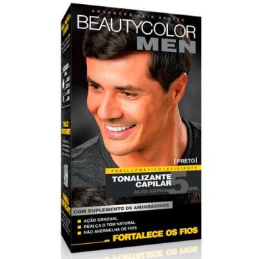Imagem de Tonalizante Gel Capilar Sem Amônia Beauty Color Kit Men Preto Ação Ráp