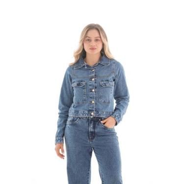 Imagem de Jaqueta Jeans Feminina Arauto Comfy - Arauto Jeans, Marmorizado, G1